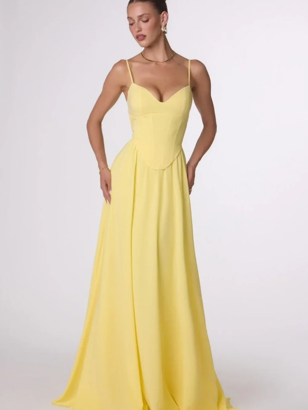 NEW LT YELLOW Evening Gown Floor Length Formal Elegant Stunning T711